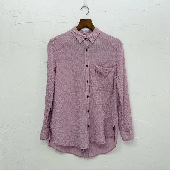 Free People No Limits Stripe Stretch
Cotton Shirt - Picture 9 of 16